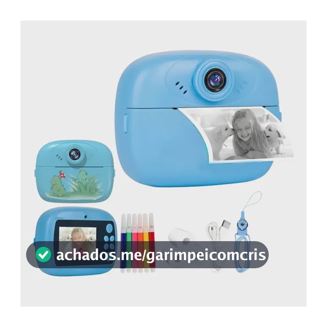 Câmera Infantil Digital Instantânea Filmadora Full Hd Polar Azul-turquesa