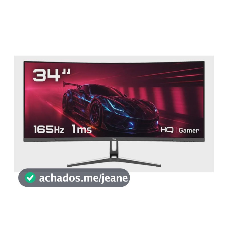 Monitor Gamer 34" Curvo 1ms, 165Hz, UltraWide (QHD) - 3440x1440 AMD FreeSync, HDMI, DP, HQ Premium HQ34C16