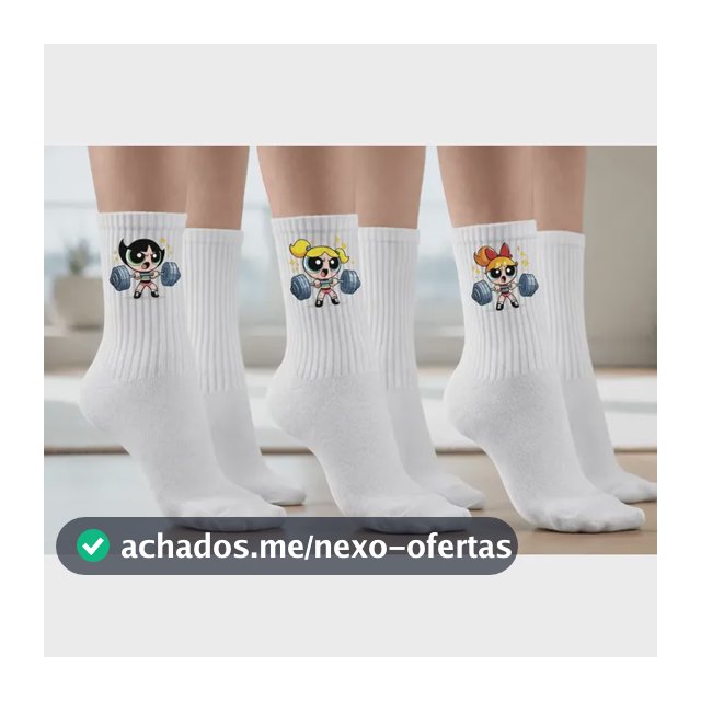 Kit 3 Pares Academia Treino Meninas Super Poderosas Maromba Branco Meninas Superpoderosas Un