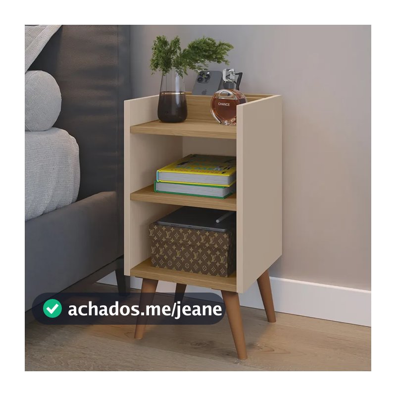 Criado Mudor P/ Cama Box Compacto C/ Prateleira Max Cor MAX FENDI HANOVER