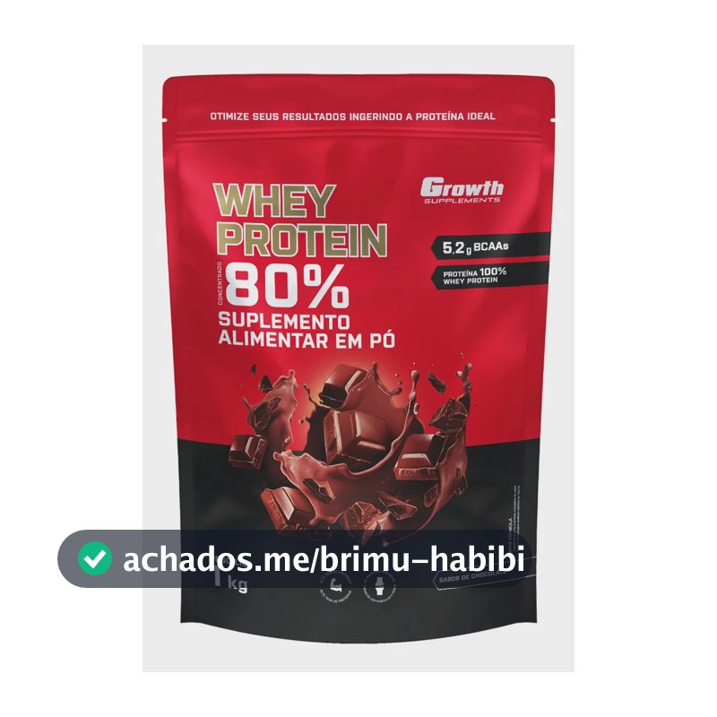 Proteína Growth Supplements Whey concentrado em pó sabor Chocolate x 1kg