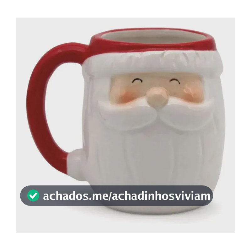 Caneca Natalina Papai Noel Fofo Decorativa 330ml Presente Rosto