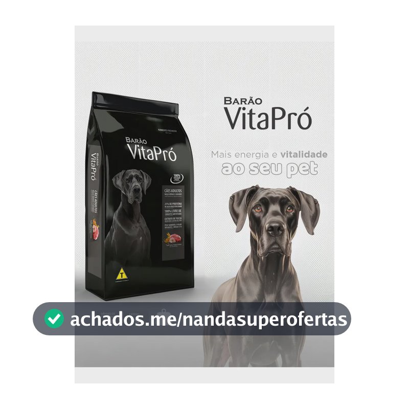 Ração Seca Barão VitaPró Cães Adultos Médias/Grandes 15kg Carne/Frango