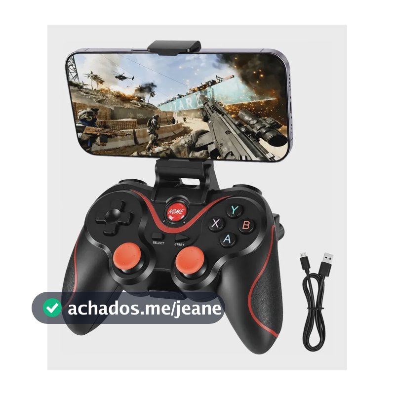 Controle Gamepad Joystick Celular Android Pc Ios Bluetooth Preto