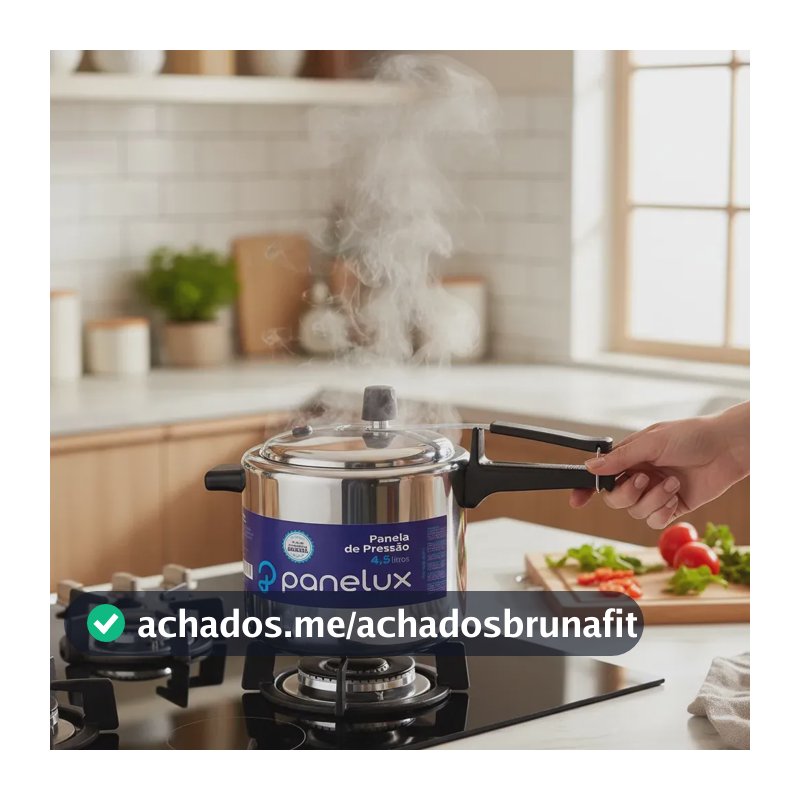 Panela De Pressão 4,5 Litros Alumínio Polido Panelux Classic Cor Cinza