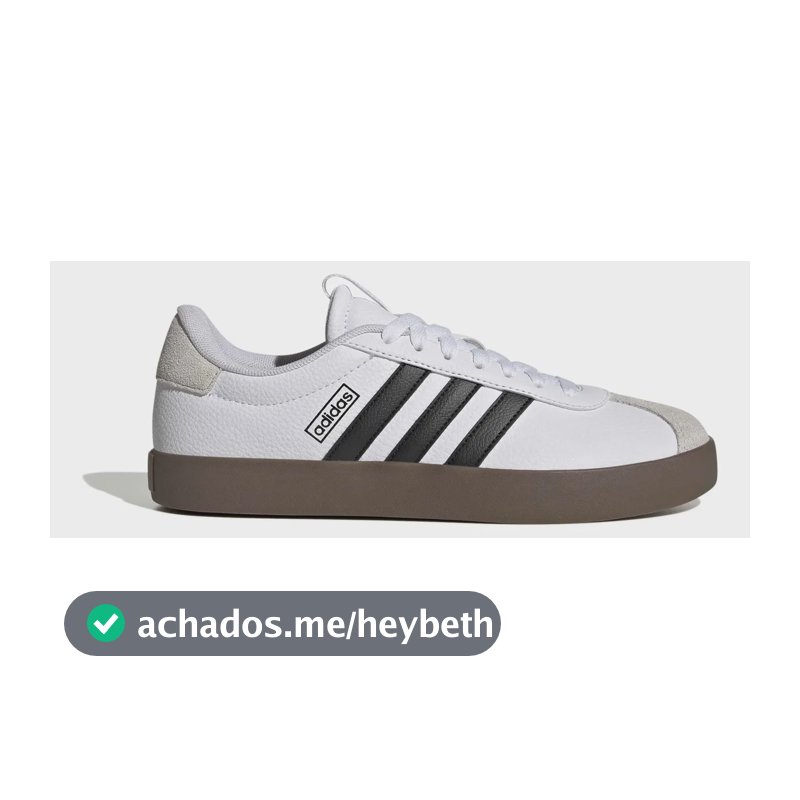 Tênis Casual Feminino Vl Court 3.0 adidas Ftwwht/cblack/greone Liso 36 Br