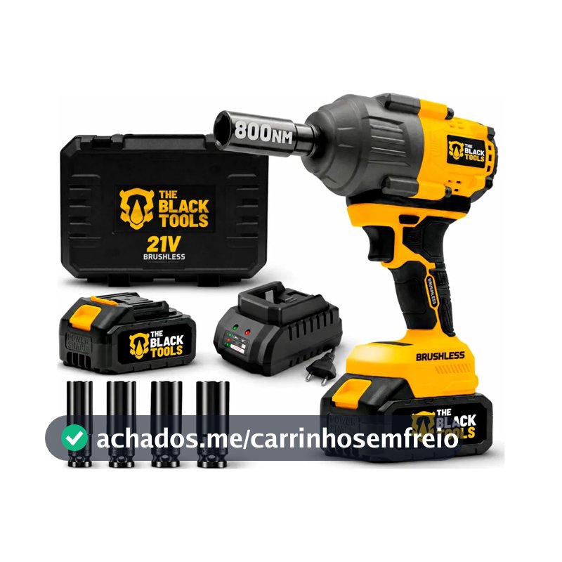 Parafusadeira Chave De Impacto A Bateria Lítio 21v Motor Brushless 800nm 80kgf.m Tb21ix The Black Tools
