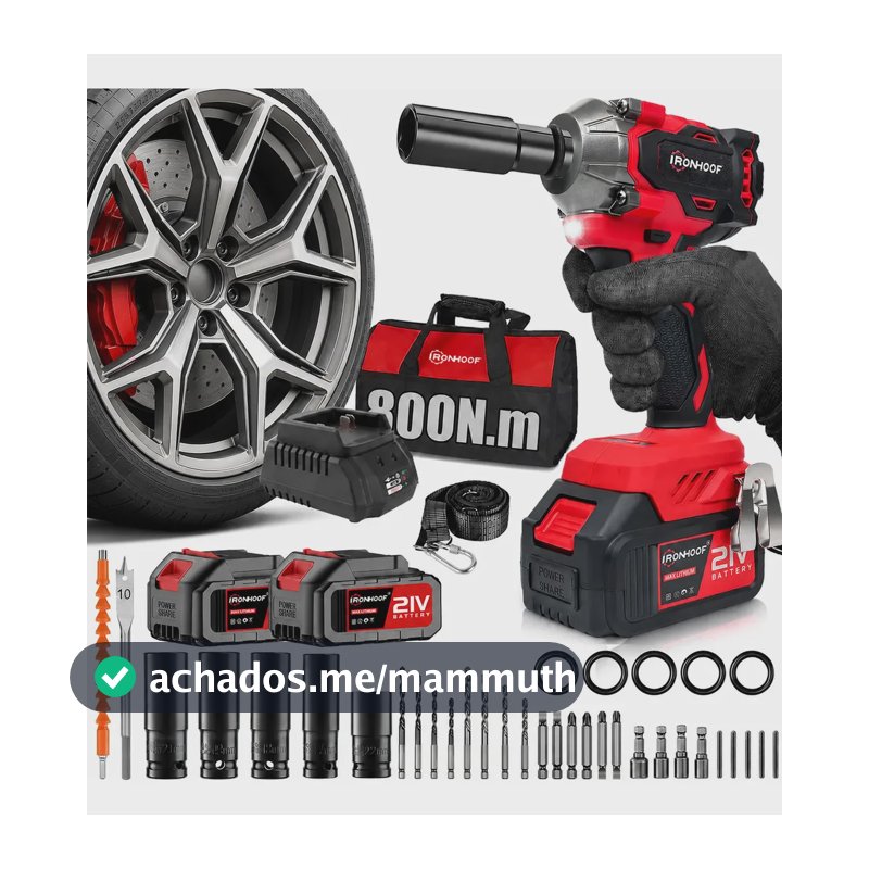 Chave De Impacto 800nm Furadeira E Parafusadeira Sem Escova 2 Bateria