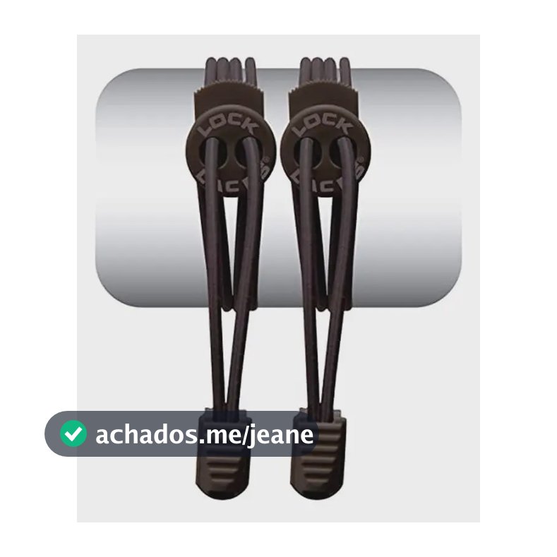 Cadarço Elástico Lock Laces Preto Liso Ajuste Seguro Poliéster