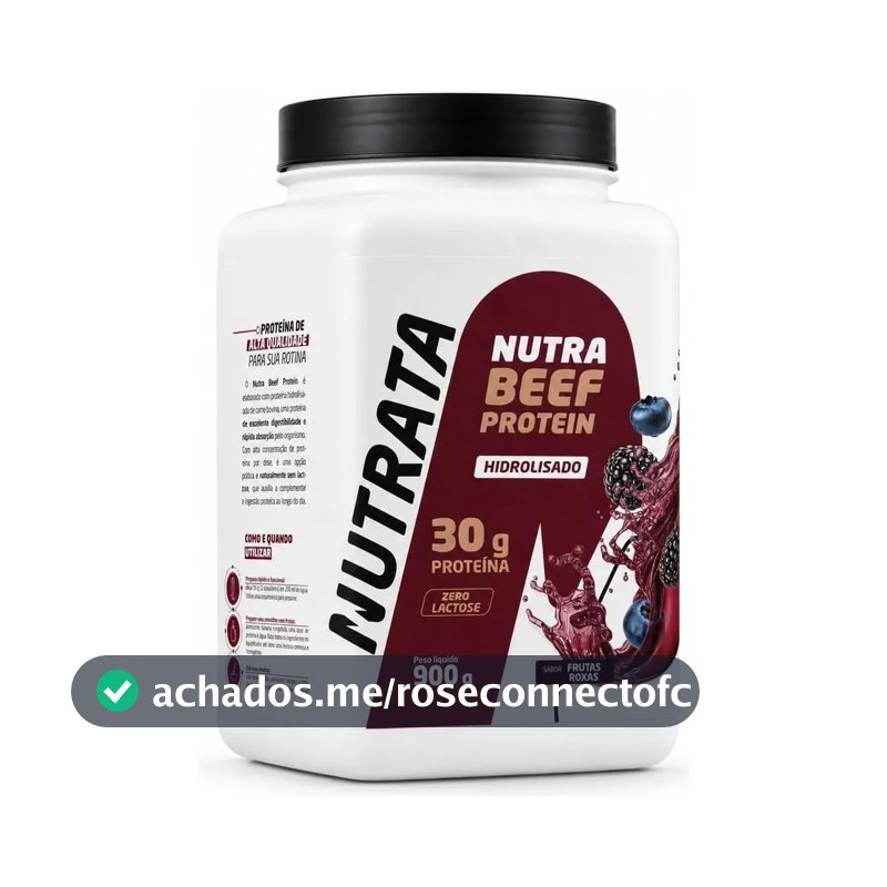 Proteína Nutrata Beef Protein 900g Pó Frutas Roxas