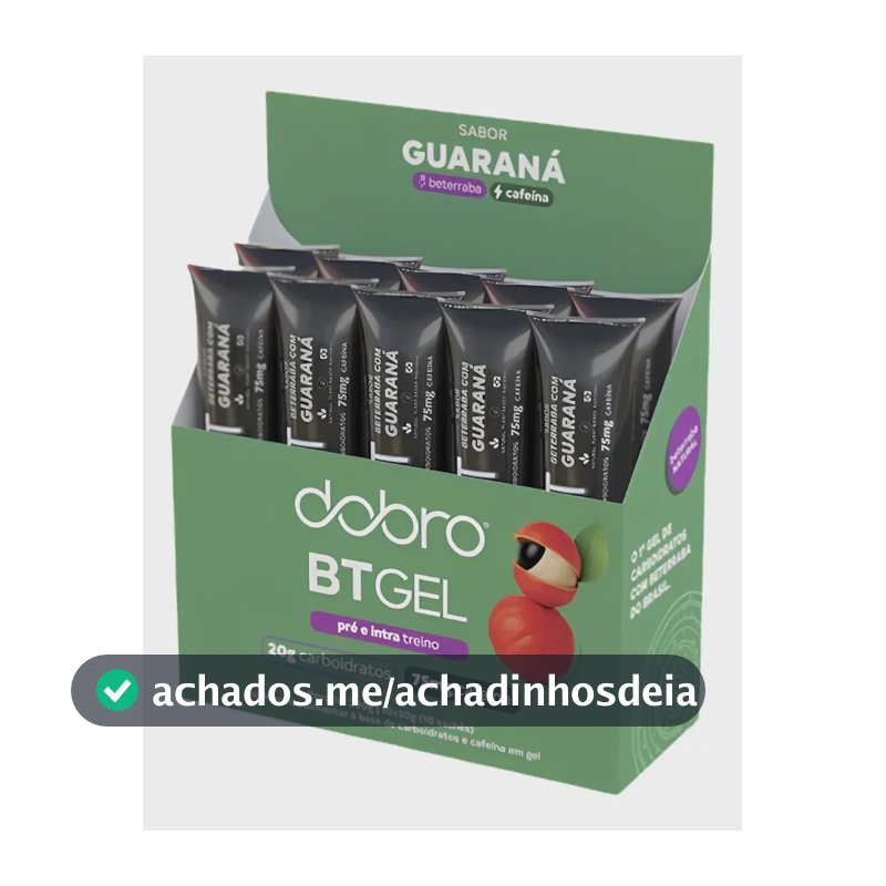 Suplemento em gel Dobro Energético Carboidratos Bt sabor Beterraba com Guaraná e Cafeína x 300g 10 un
