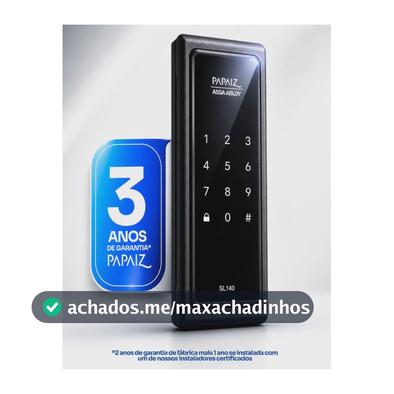 Fechadura Digital Eletronica Papaiz Sl140 Sobrepor | Senha Fechamento Automático Preto