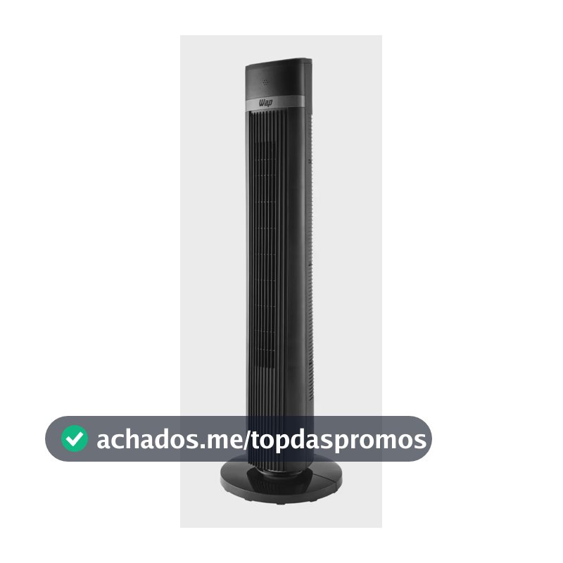 Ventilador Torre AIR SILENCE WAP Silencioso Oscilante com Controle Remoto 4 Velocidades e Desligamento Automático