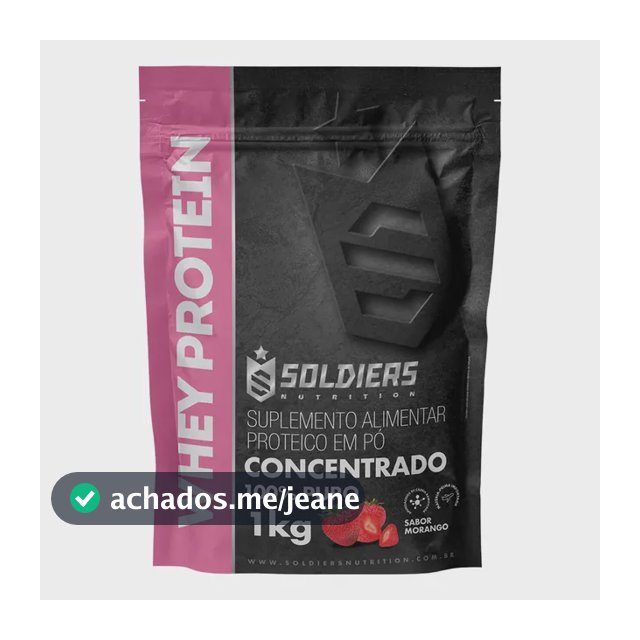 Whey Protein Concentrado 1Kg Sabor Morango Soldiers Nutrition