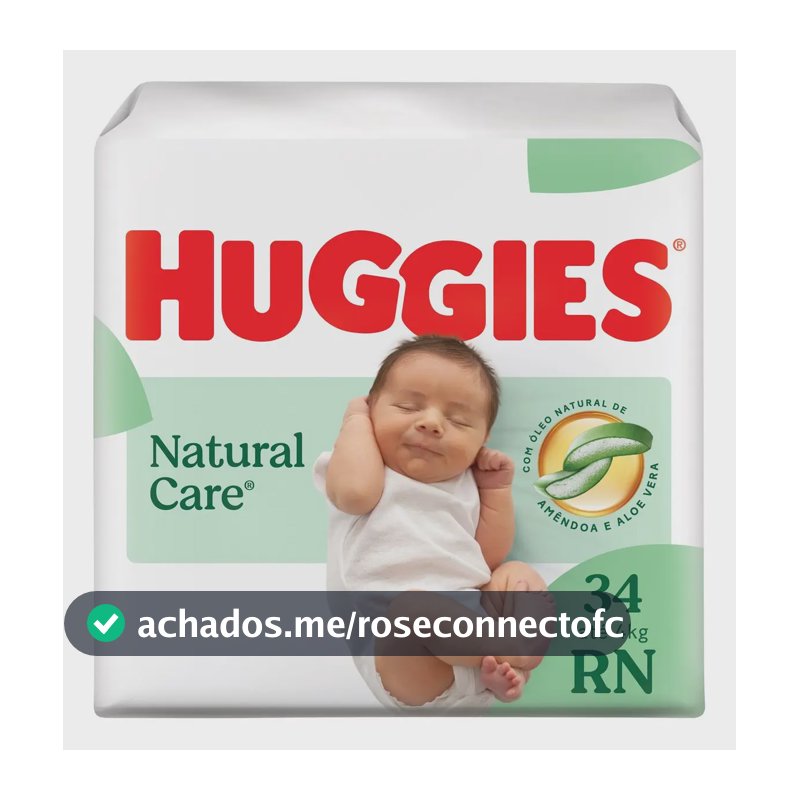 Huggies Fralda Descartável Premium Natural Care RN 34 Unidades