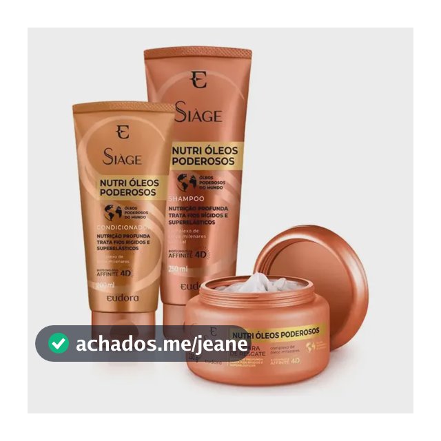 Kit Siàge Nutri Óleos Poderosos Shampoo + Condicionador + Má