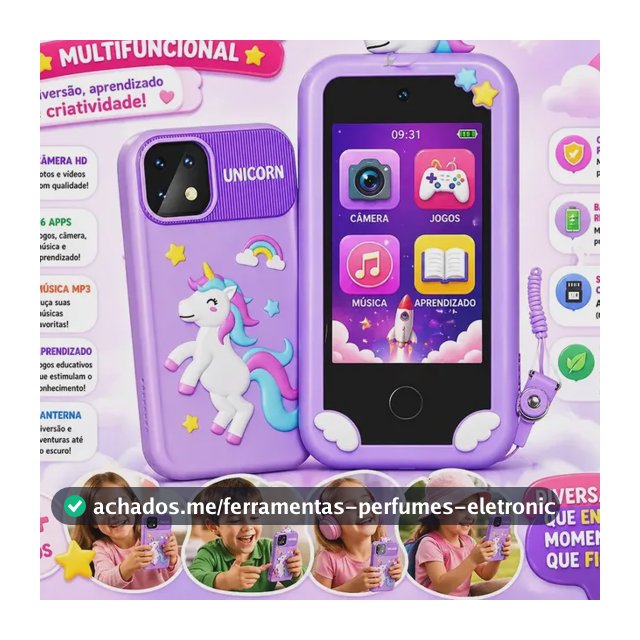 Celular Infantil Câmera Digital Criança Com Jogos Música Fotos Vídeo Hd Telefone Brinquedo Educativo