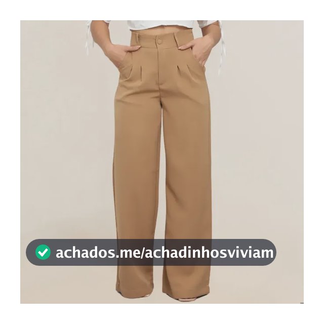 Calça Pantalona Cintura Alta Alfaiataria Wide Leg Social