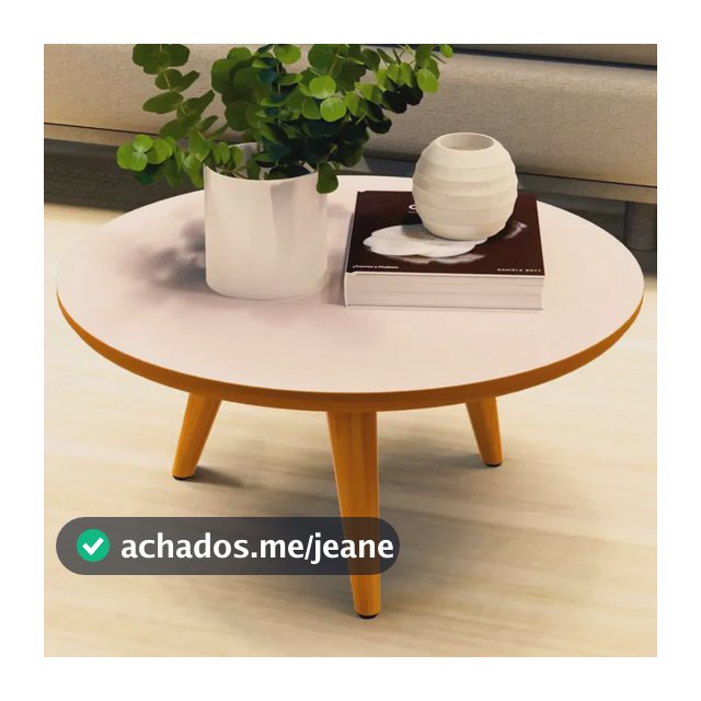 Mesa De Centro Redonda Para Sala Mdf Pés Palito Várias Cores