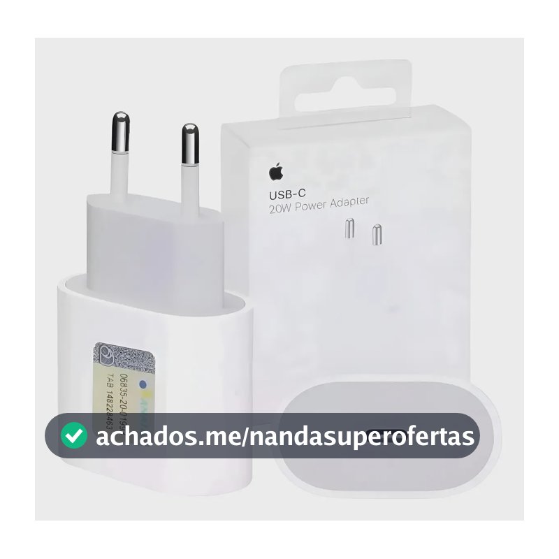 Carregador Apple iPhone Usb-c Power Adapter 20w Branco