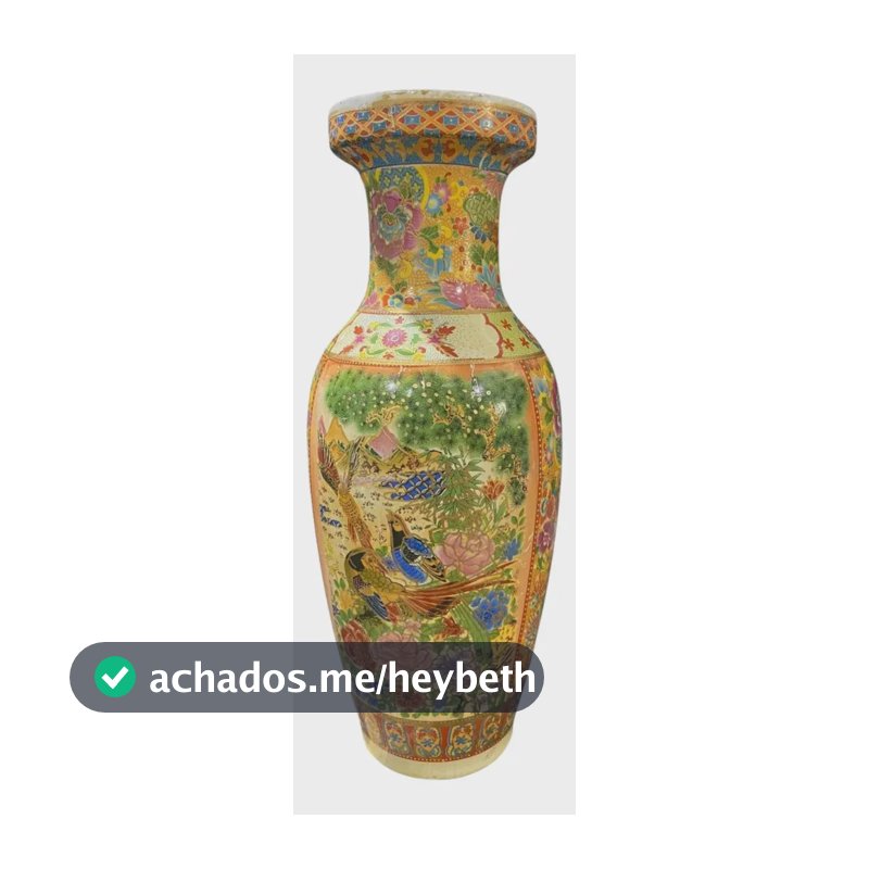 Vaso Decorativo Cerâmica Estilo Oriental Nakasaki Bege 35x16x16