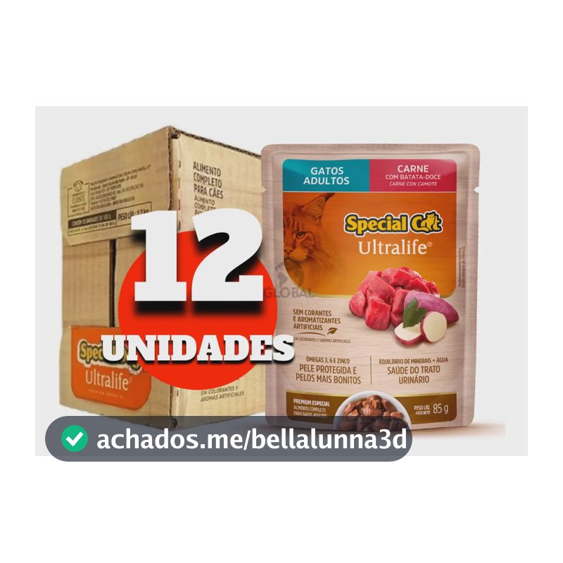Special Cat Adulto Carne Ao Molho Sachê 85g Caixa C/ 12un