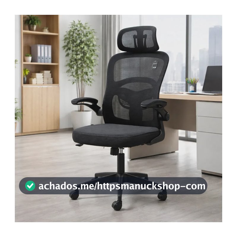 Cadeira de Escritório Vincere Brasil Elegance Graphite II Ergonômica com Apoio Lombar Preta em Malha
