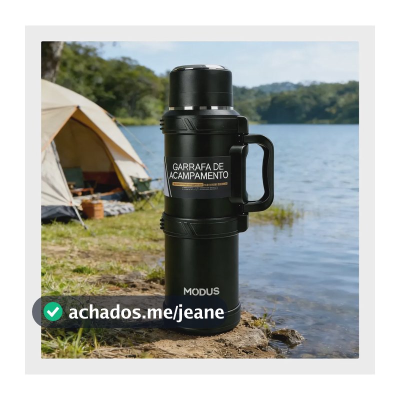 Modus Garrafa Térmica 2400ml Preto Aço Inox 304 para Acampamento e Trilha-j187