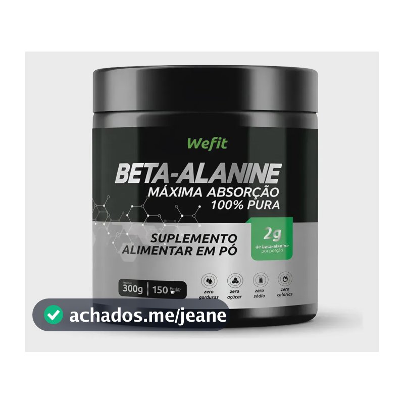 Beta Alanina Wefit Pó 300g Suplemento Esportivo Sem Sabor