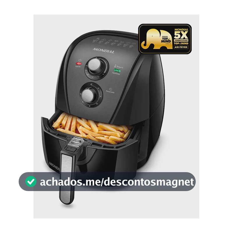 Fritadeira sem óleo air fryer 4L Mondial 1500W AFN-40-BFT