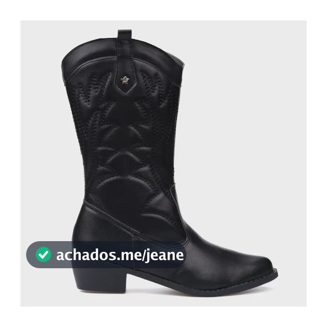 Bota Feminina Texana Infantil Western Cano Alto Bordada Moda