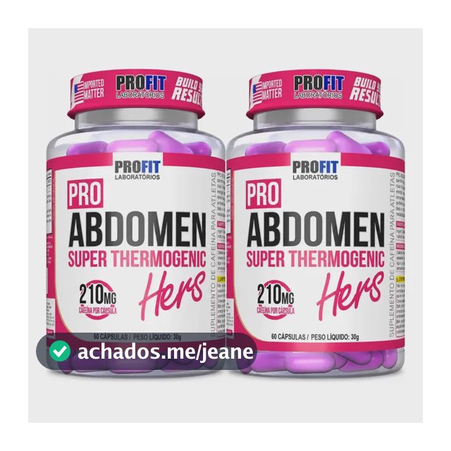 2x Pro Abdomen Hers - 60 Capsulas Cada - Profit Labs Sabor Sem Sabor