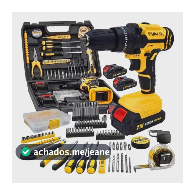 Parafusadeira Impacto 21v E Kit 136 Peças, Torque 35nm, 0-1400 Rpm Com 2 Velocidades, 2 Baterias 1500mah, Bivolt Com Maleta Para Montagens E Manutenções Evald