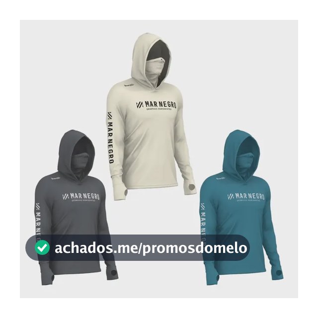 Kit 3 Camisas De Pesca Mar Negro Com Capuz E Buff Poliamida