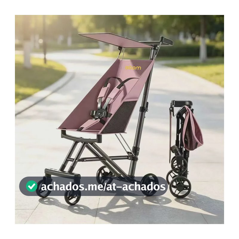 Carrinho De Bebê Dobrável Tipo Guardachuva Com Capota Solar Rosa