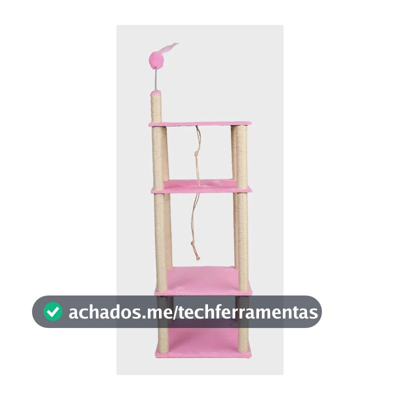 Arranhador Gato Torre 4 Andares Gigante Cor Rosa