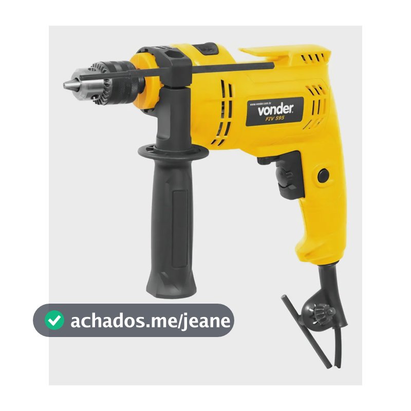 Furadeira Reversível Com Impacto 3/8 10mm Fiv595n Vonder Cor Amarelo Frequência 50 Hz/60 Hz
