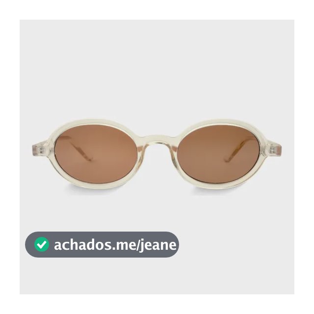 Óculos De Sol Oval Nice Champagne Uv400 Unissex Bege Âmbar