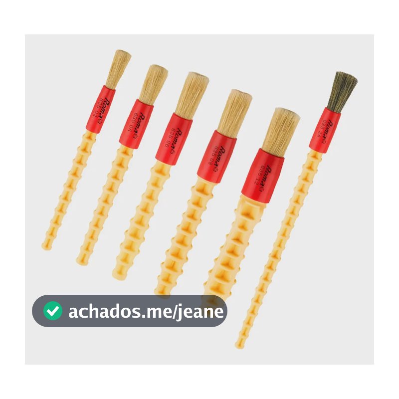 Kit Pincéis Para Detalhamento Automotivo Roma Pincel - 6 Uni