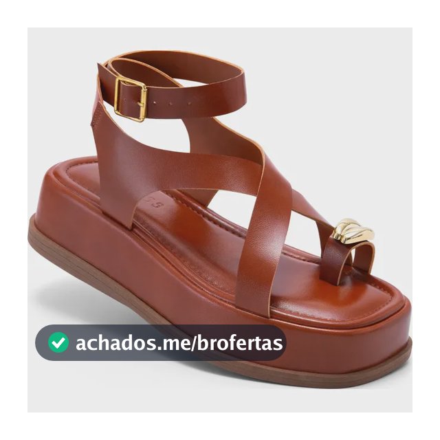 Sandália Feminina Lumiss Flatform Enfeite Metalizado Fivela