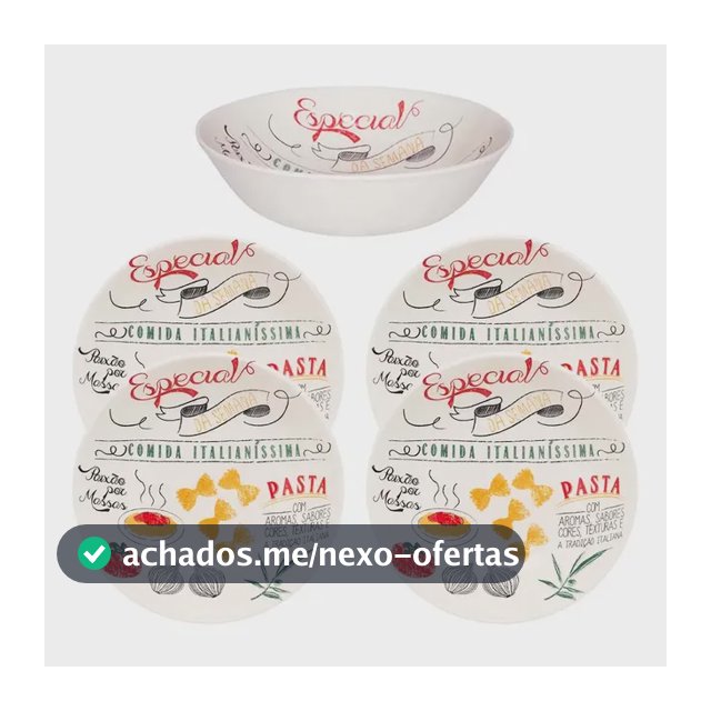 Kit Louças Para Massas 5 Peças Cerâmica Pratos Tigela Oxford