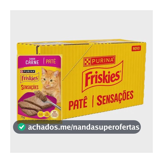 Patê para Gatos Adultos Carne Friskies 75g - 15 unidades
