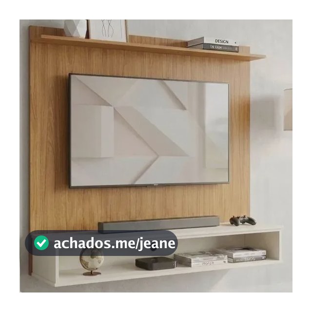 Painel Tv 50 Polegadas Siena Ripado Moderno Suspenso Nature Com Off White