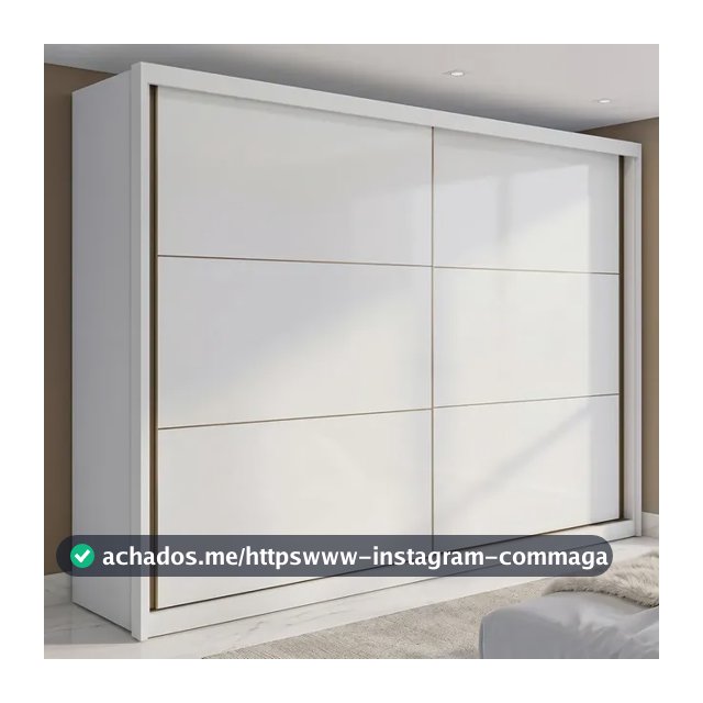 Guarda-roupa Casal MDF 2 Portas Corrediças Branco 6 Gavetas Móveis Lopas