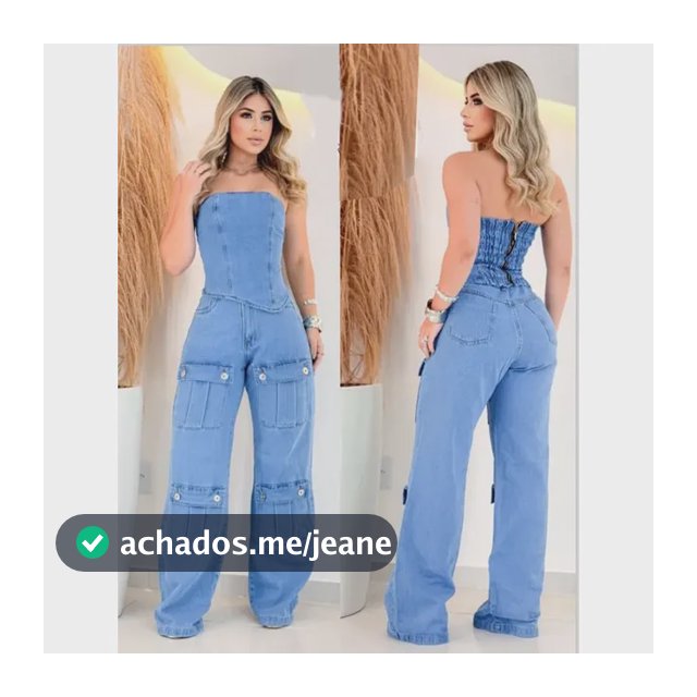 Pantalona Wide Leg Com C.c. Jeans Sem Lycra Virginia