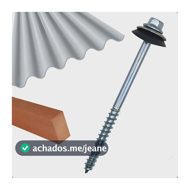 100 Parafuso Telha Fibrocimento 5/16 110mm Zincado Vedação