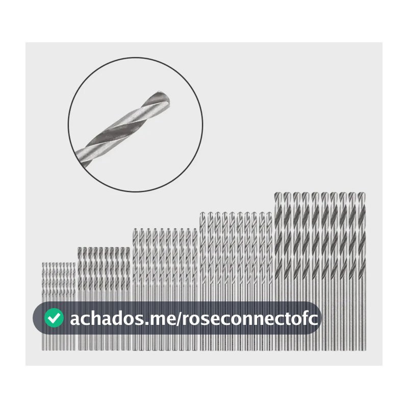 Kit Jogo 50 Brocas De Titânio Hss 1mm 1,5mm 2mm 2,5mm 3mm