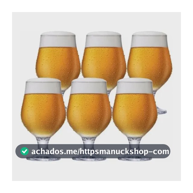 Jogo 6 Taças Cerveja Vidro Cristalino 400ml M&K Home - Bares e Restaurantes