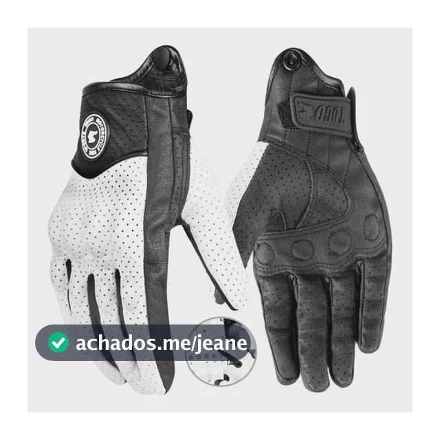 Luva Moto Motoqueiro Couro Pu Touch Screen Proteção Punho