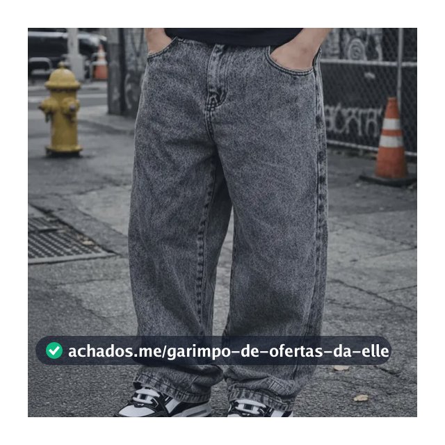 Calça Jeans Masculina Estonada Streetwear Baggy